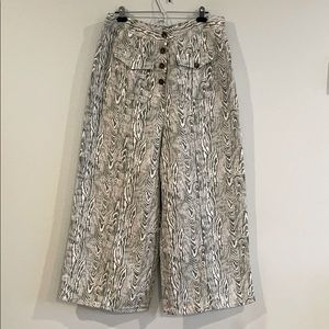 Anthropologie wood grain trousers